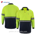 Garantierte Qualität Hallo Vis Reflektierende Polo-Shirts Zwei Tone Langarm Sicherheits Männer High Visibility Shirt mit Stifttasche